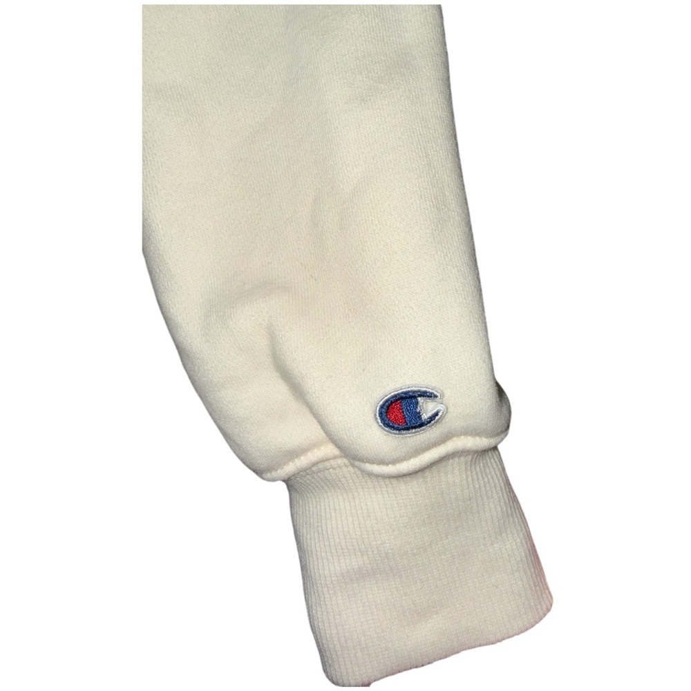 Champion Classic Powerblend Small C Logo Crewneck Sweatshirt - Cream Size L - Picture 7 of 13
